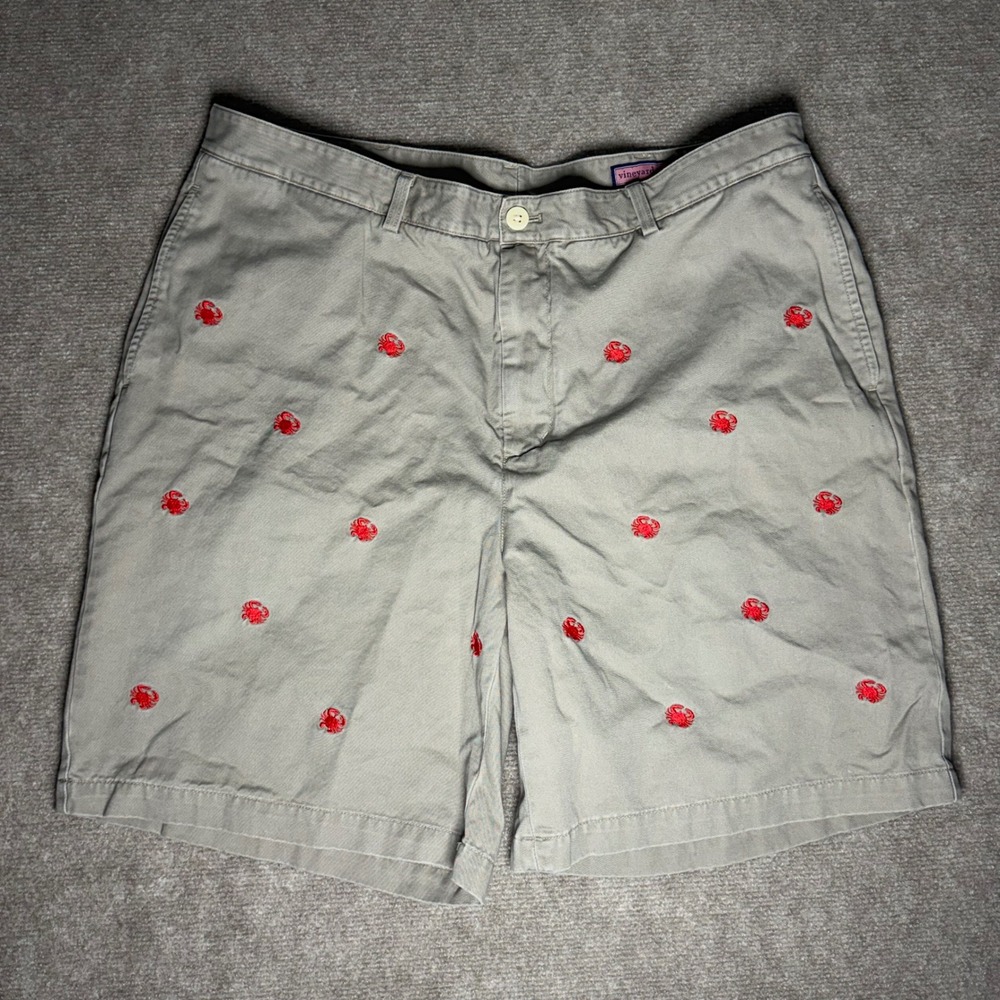Vineyard Vines Mens Size 40 Red Crab Embroidered All Over Club Shorts Preppy - Picture 1 of 7